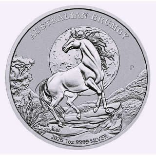 Neu** 1 oz Australien 2026 BRUMBY / Wildpferd - Silber BU 1 AU$ - Perth Mint Brumbyserie