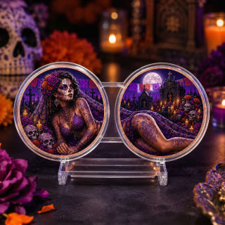 Neu ** 2 x 1 oz Kupfer Edition - CATRINA Tag der Toten - Day of the Dead Dia de Los Muertos - Copper Color High relief - Vorverkauf / Presale!