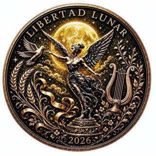 ab Lager** 1 oz Kupfer-Copper Edition - Mexico LIBERTAD / Siegesgöttin - Lunar Jahr des Mondes- Color High relief