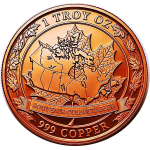NEU** 1 oz ADVP Kupfer - MAPLE LEAF & Hauptstadt OTTAWA - Kupfer-Nachprägung Maple Leaf Kanada - Keine Währung