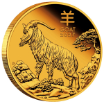 ab 28.09. - 1/10 oz Gold Australien 2027 Proof -Jahr der ZIEGE / Year of the GOAT - Lunar III - 15 AU$ - Goldziege