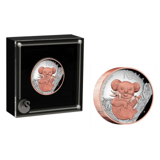 auf Lager**  5 oz Australien KOALA 2026 Proof Silber Rosegold High Relief - 8$ - EINZELSTÜCK