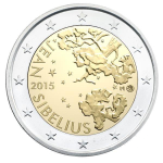 2 Euro Finnland 2015 150. Geburtstag Jean Sibelius unc.