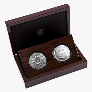 Neu * 2 x 1 oz Südafrika 2026 Proof - BÜFFEL / BUFFALO & KRUGERRAND Privy Büffel - Silber Big Five Serie III