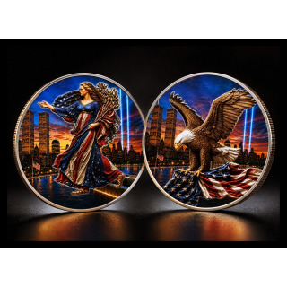 NEU*1 oz USA 2026 - LIBERTY EAGLE - Gedenken an 9/11 Nine Eleven New York - Coin Card Silber Farbig/Color American Eagle & Liberty