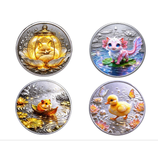 Neu* 4 x 1 oz *SET* Kupferedition - Ente Hamster Fuchs Kolibri- Fantasiemotive (3-6.) - Für Kinder & Erwachsene - Kupfer Color Hochrelief - VORVERKAUF PRESALE