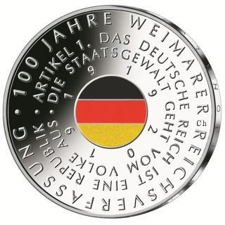 Deutschland 20 Euro 2019 - 100 Jahre Weimarer Reichsverfassung in Kapsel
