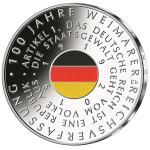 Deutschland 20 Euro 2019 - 100 Jahre Weimarer Reichsverfassung in Kapsel