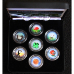 7 x 5 Cent Bimetall SET Cook Islands 2000 Color - Viel...