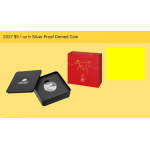 1 oz Australien 2027 Proof DOME SHAPE - Jahr der ZIEGE / Year of the GOAT - Royal Australian Mint - Lunar - 5 $ - Silberziege - Premium Numismatikmünze