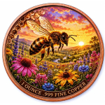NEU** 1 oz Kupfer Color - Die HONIGBIENE / HONEY BEE
