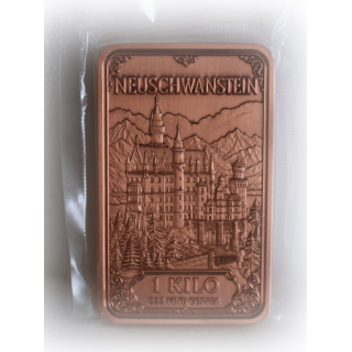 auf Lager *Echtbilder*   1 kg Kupfer Edition - SCHLOSS NEUSCHWANSTEIN / Das Märchenschloss König Ludwig II. - Castle