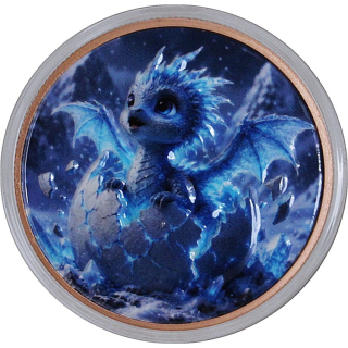 ab Lager Echtbilder** 1 oz Kupferedition - BABYDRACHE / Der Kleine Eisdrache - Die Legende der Drachenbabies - Copper Color