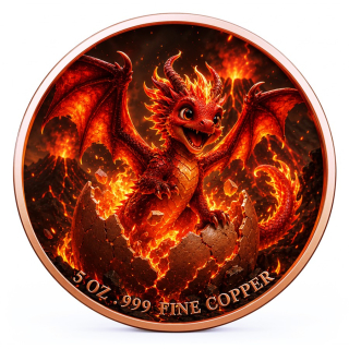 1 oz Kupferedition - BABYDRACHE / Der Kleine Feuerdrache - Die Legende der Drachenbabies - Copper Color - VORVERKAUF PRESALE