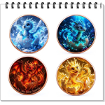 4 x 1 oz *SET* Kupferedition - BABYDRACHEN - Eis Wasser Golden Feuer Drachen - Die Legende der Drachenbabies - Copper Color - VORVERKAUF PRESALE