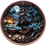 Neu** 1 oz Kupferedition - PIRATENKÖNIGIN / Pirate Queen & Der Piratenschatz auf dem Meeresgrund - Copper Color - VORVERKAUF PRESALE