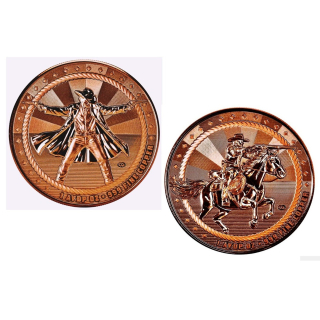 2 x 1 oz ADVP Kupfer 2026 - COWBOYS Wilder Westen - Der Wilde Westen Freiheit Unabhängigkeit & Mut - Copper High Relief - Scottsdale Mint
