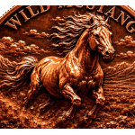 NEU** 1 oz Kupfer-Edition - Wilder MUSTANG im den ROCKY...