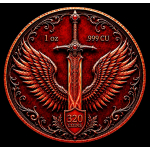 ab Lager* 1 oz Kupfer-Copper Edition - Der FEUERDRACHE & LIBERTAD /  Fire Dragon & Die Siegegsgöttin aus Mexiko - Die aus der Kälte kamen - Kupfer Color High relief - Vorverkauf / Presale