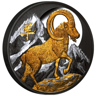 5 oz Niue 2027 Black Proof Gilded - Jahr der ZIEGE - YEAR of the GOAT - Lunarserie NZ Mint - 10$ - TOP-EDITION 4. Ausgabe