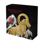 5 oz Niue 2027 Black Proof Gilded - Jahr der ZIEGE - YEAR of the GOAT - Lunarserie NZ Mint - 10$ - TOP-EDITION 4. Ausgabe