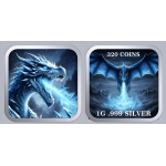 Neu * 1 g Silber - Der Eisdrache / Ice Dragon - Wunderschönes Motiv ! - Serie Minisilber