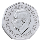 NEU* 8 g Bimetall UK 2026 Star Trek - Mr. Spock Vulkaniergruss - 60 Jahre StarTrek Coin Card 7-eckige Prägung - 50 Pence - Erste Star Trek Münze der Royal Mint UK