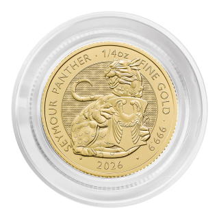 NEU* 1/4 oz Gold UK 2026 BU Tudors Beasts PANTHER - Seymur Panther - Britischer Panther - Royal Tudor Beasts Silber - Großbritannien 25 Pfd