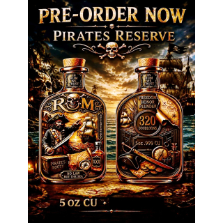Neu* 5 oz Kupfer Edition - PIRATEN der KARIBIK & In RUM We TRUST- Copper Color High relief - Vorverkauf / Presale