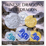 Neu** 1/12 oz Ruanda 2026 Proof COLOR - DRACHE / DRAGON - QINGLONG / Azurblauer Himmelsdrache DRACHE - The SKY DRAGON - Sonderedition Silber  10 RWF