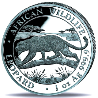Neu** 1 oz Somalia 2026 BU LEOPARD - African Wildlife - Premium Silber Anlagemünze - 100 Shillings