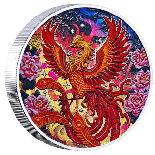 in kürze** 3 oz Tuvalu 2026 Proof - Kaiserlicher Zinnoberroter Phoenix / Imperial Vermilion Phoenix - Silber Color 3 $