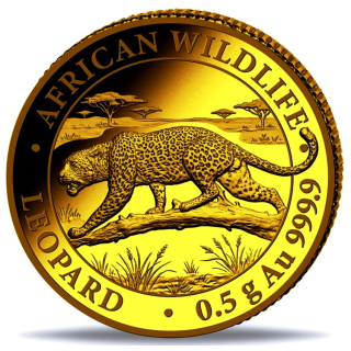 0.5 g Gold Somalia 2026 Proof - LEOPARD - African Wildlife Leopardenserie - Ausgabe 8 - 20 Shillings