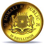 0.5 g Gold Somalia 2026 Proof - LEOPARD - African Wildlife Leopardenserie - Ausgabe 8 - 20 Shillings