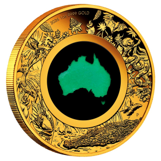 auf Lager 1 oz Gold Great Southern Land OPAL- Chrysopras  2026 Proof - Australien - 100 AU$ - Jede Münze ein UNIKAT - Perth Mint