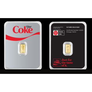 NEU* 1 g Goldbarren - COCA-COLA Diät / Coke - Prooflike Coin Card