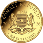 1 Unze Gold Somalia 2026 BU - LEOPARD - African Wildlife