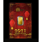 NEU* 1 g Goldbarren 2027- Jahr der Ziege / Year of the...
