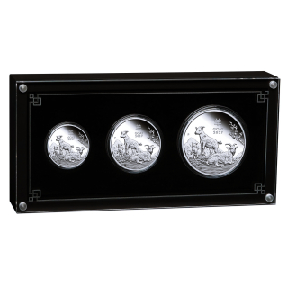 3,5 oz Silbermünzen-Satz - Australien 2027 - Jahr der ZIEGE / Year of the GOAT - LUNAR 3 - Silberziege