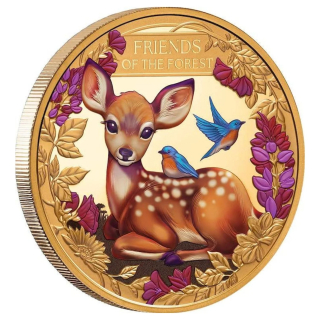 1 oz Gold Niue 2026 Proof - Das REHKITZ / FAWN - Freunde des Waldes / Friends of Forest - Auflage 30 ! 100 NZ$