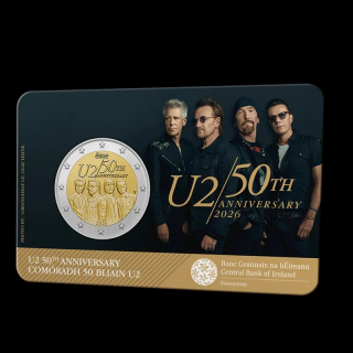 2 Euro Irland 2026 50 Jahre Rockband U2 2026 Coincard