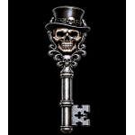 Neu * 1 g Silber SKELETON-KEY-SKULL / Der...