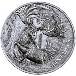 ab 15.10.* 1 oz Liberia 2026 BU GIANT DEER / der Riesenhirsch -  MEGAFAUNA (2.) - Silber BU 20$ - Germania Mint