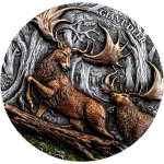 2 oz Liberia 2026 UHR GIANT DEER / der Riesenhirsch -...