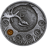 2 oz Liberia 2026 UHR GIANT DEER / der Riesenhirsch -  MEGAFAUNA (2.) - Silber Ultra HIgh Relief 25$ - Megaloceros Giganteus - Germania Mint