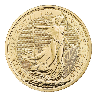 1 oz Gold BRITANNIA 2027 BU - UK Großbritannien - Gold 100 Pfd. - Neue Britannia 2027 40 Jahre