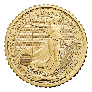 1/10  oz Gold BRITANNIA 2027 BU - UK Großbritannien - Gold 10 Pfd. - Neue Britannia 2027 40 Jahre