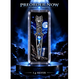 Neu * 1 g Silber Der Wolfsdolch / The Wolf Dagger