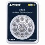 Neu* 1 oz Mexico 2026 PCGS - Libertad / Siegesgöttin - PCGS First Strike Coin Card -  Silber 1 Onza - Serie Casa de Moneda Anlagemünze - VORVERKAUF / Presale