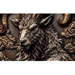 NEU* 3,33 oz Kupfer 2027 LUNAR ZIEGE - Jahr der Ziege / Year of the Goat - Antik- Silber- Goldakzente > Ultra High Relief Copper Zodiac